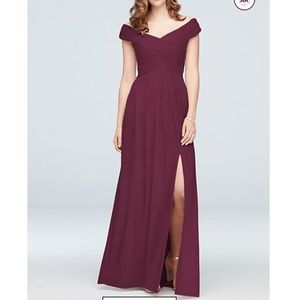 David’s Bridal Bridesmaid Dress Off The Shoulder